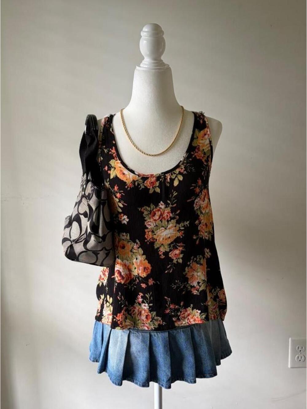 Y2K Floral Lace Back Tank Top | Cottagecore Fairy Grunge Boho Cami